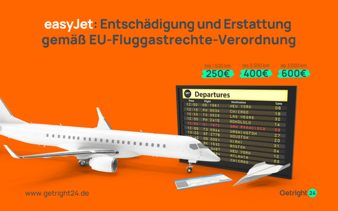 easyJet: Entschädigung und Erstattung gemäß EU-Fluggastrechte-Verordnung